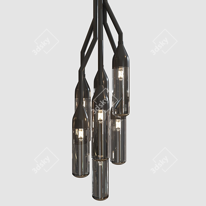 Sleek Glass Pendant Lamp 3D model image 7