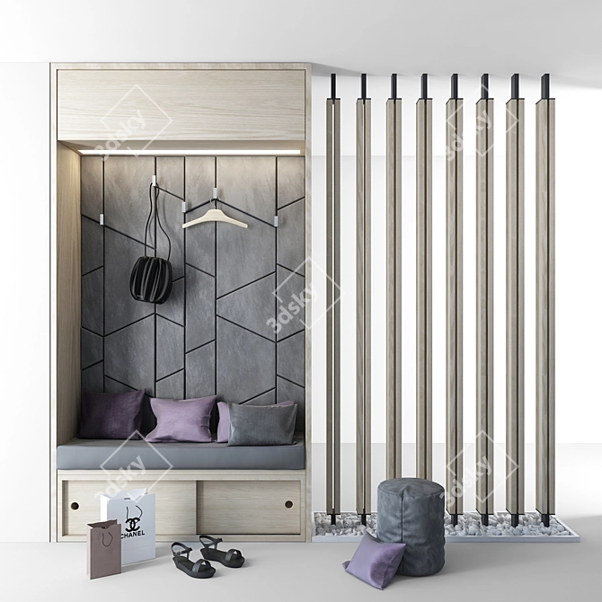  Modern entrance furniture set 3D model image 1