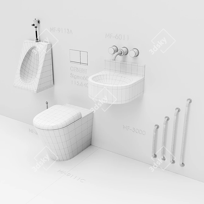Durable Flush Toilet | MOEFF MF-9111C 3D model image 5