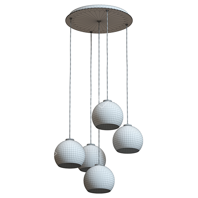 Modern Black Arren Pendant Light 3D model image 5