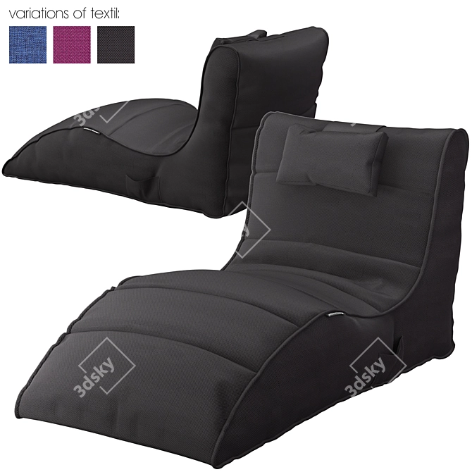 Cozy Contoured Comfort: Ambient Lounge Avatar Sofa 3D model image 1
