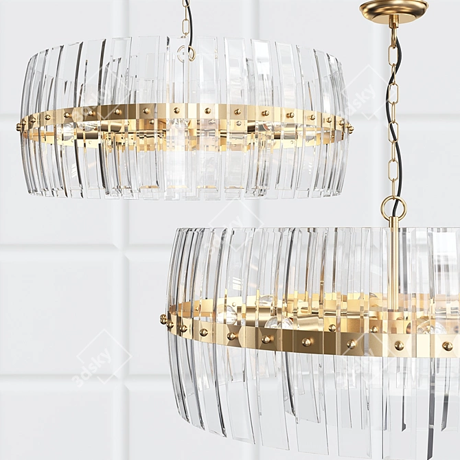 Contemporary Orland Glass Pendant Light 3D model image 1