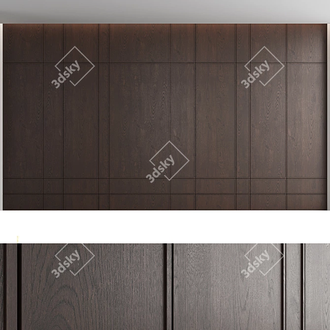 Decorative Wood Wall Panel Set 3D model image 2