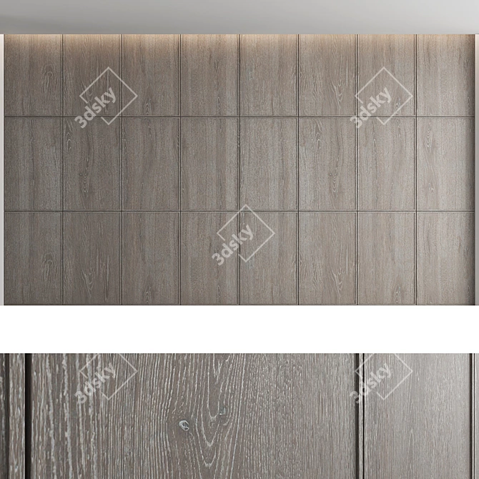 Decorative Wood Wall Panel Set 3D model image 3