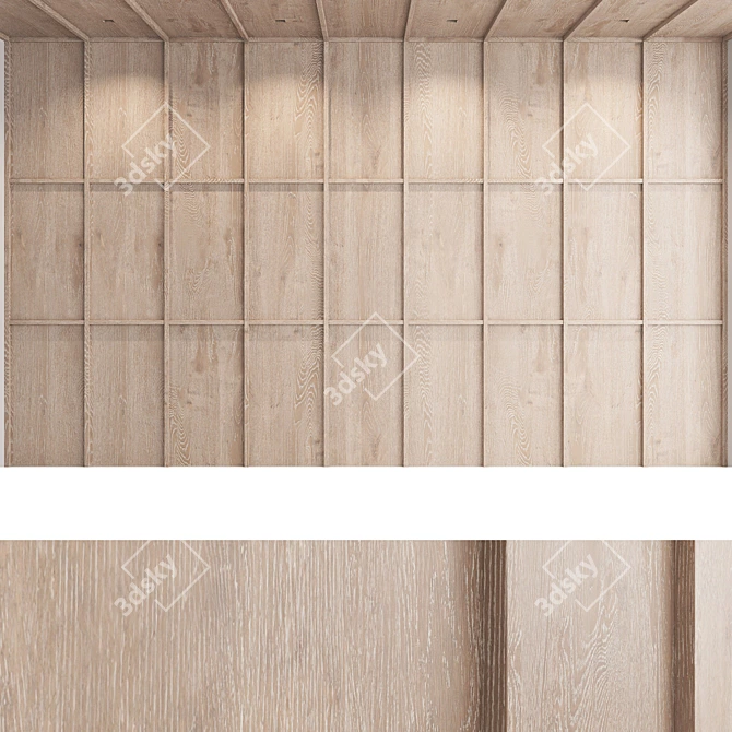 Decorative Wood Wall Panel Set 3D model image 5