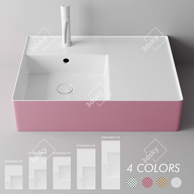 Scarabeo Teorema 2.0 Quadrotto Ceramic Washbasin 3D model image 1