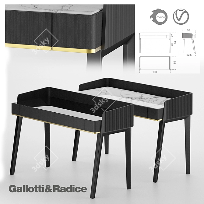 Gallotti & Radice Soho Writing Desk 3D model image 1