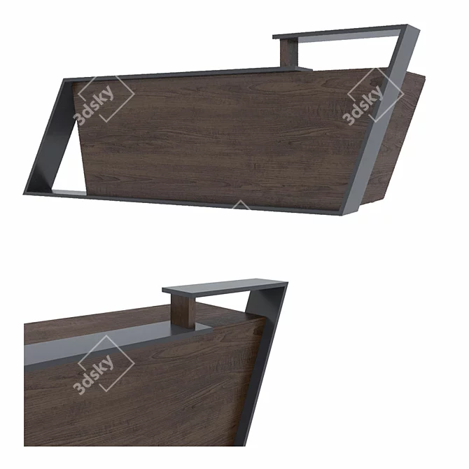 Modern Geometric Office Table 3D model image 1