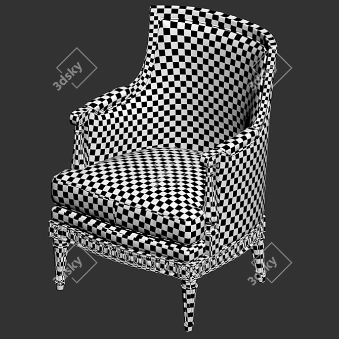 Regal Louis XVI Carved Chair 3D model image 5