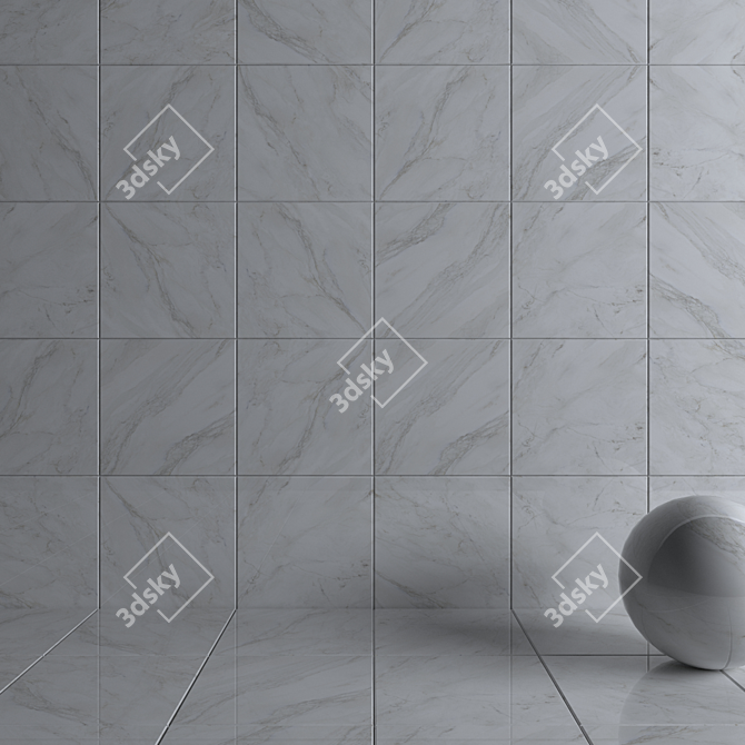 Modern White Wall Tiles by Alpin Anderson 3D model image 3
