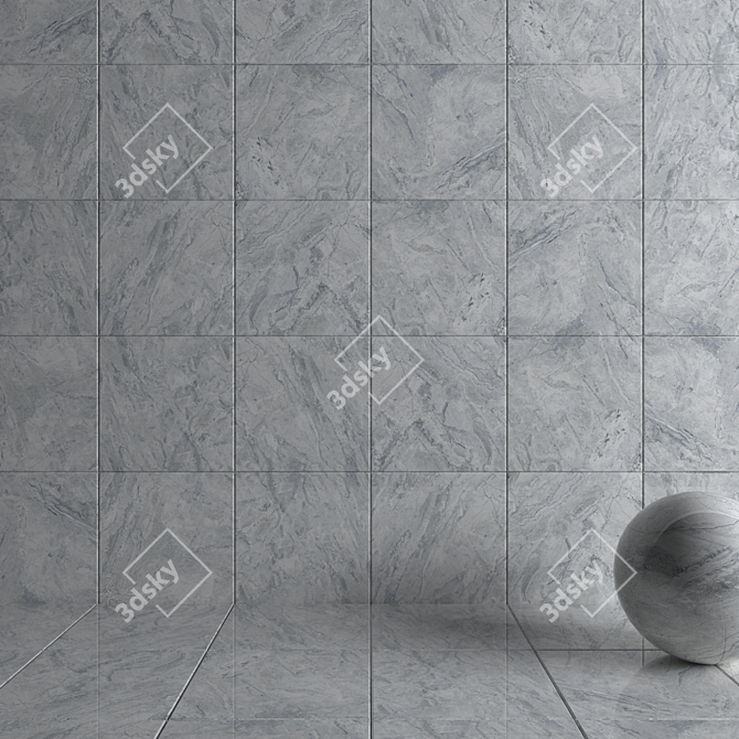 Bergama Gray Wall Tiles: Stylish & Durable 3D model image 3