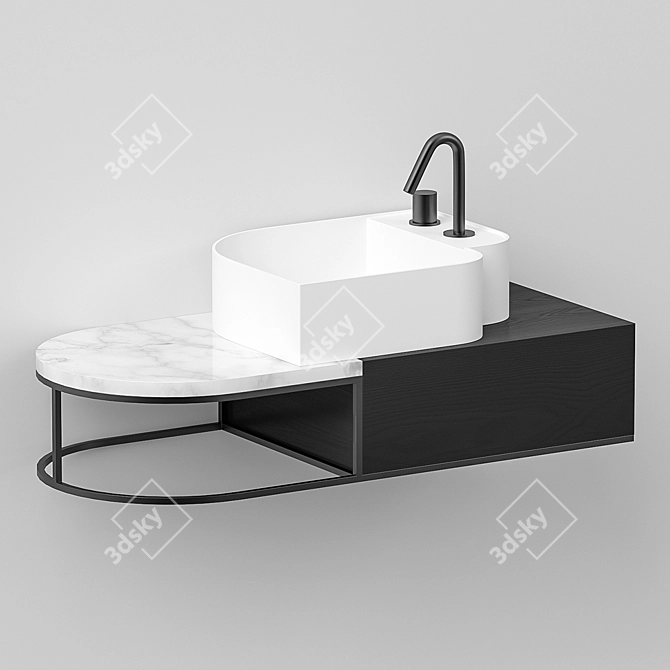 Modern Freestanding Washbasin 3D model image 1