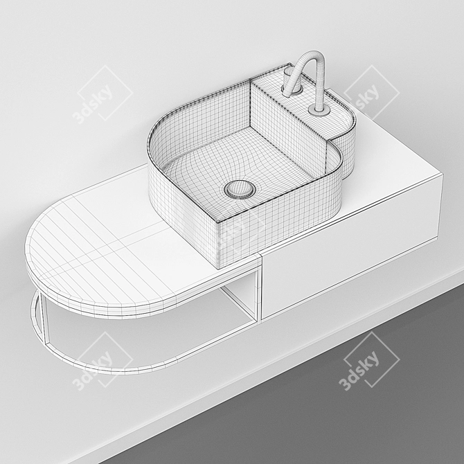 Modern Freestanding Washbasin 3D model image 3