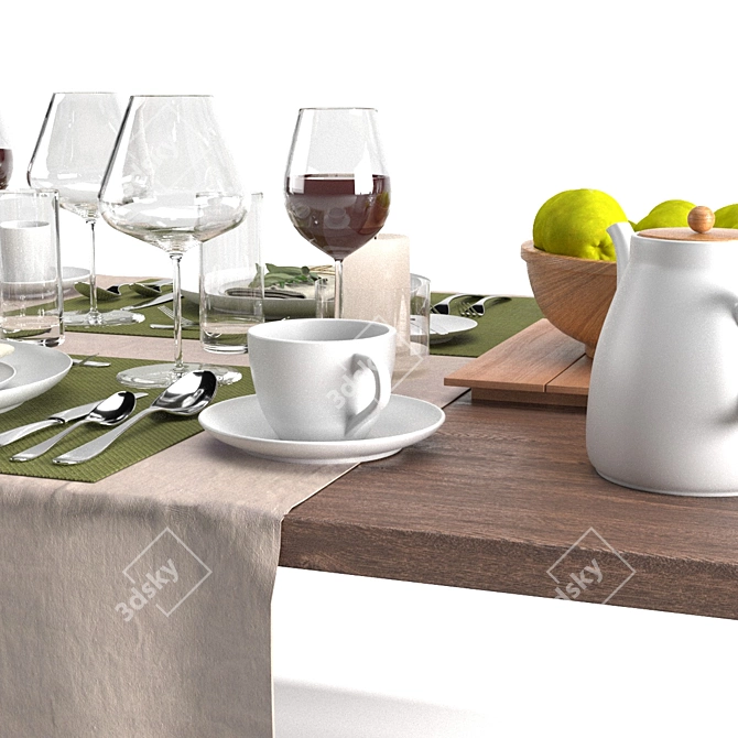 PBR Tableware Set 3D model image 2