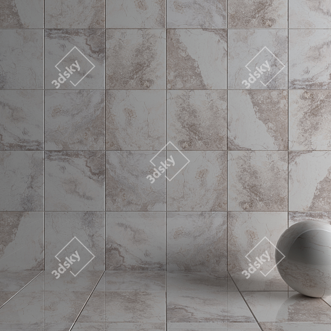 Bizantino Ivory Wall Tiles Set 3D model image 3