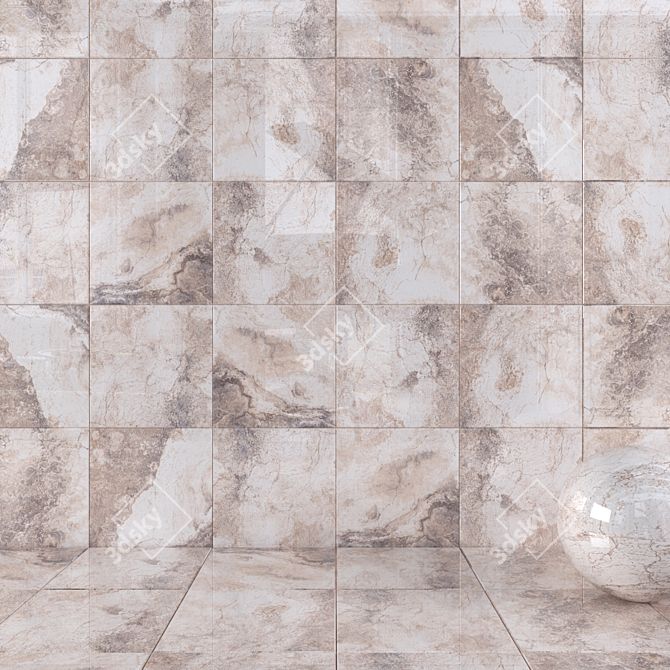 Bizantino Rustic Wall Tiles - Multi-Texture, High-Quality 3D model image 1