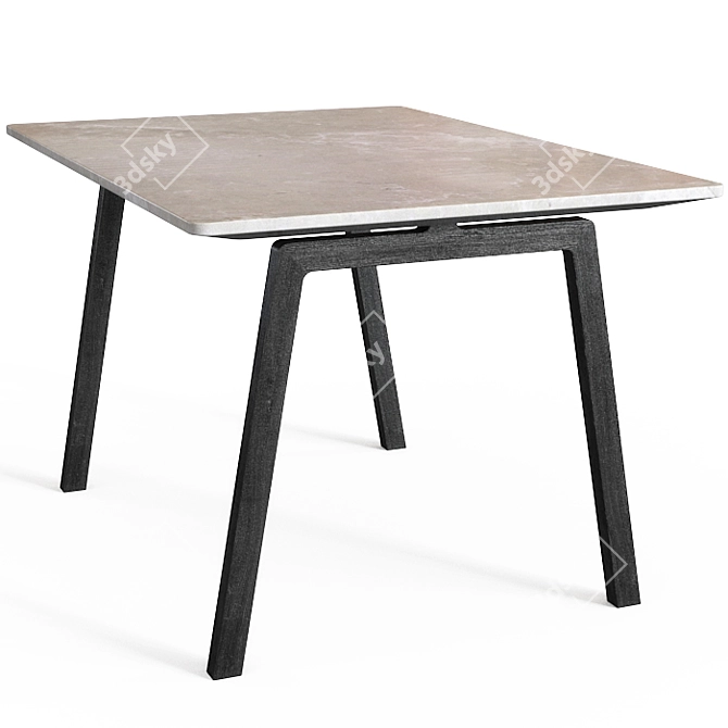Elegant Oak Dining Table 3D model image 1
