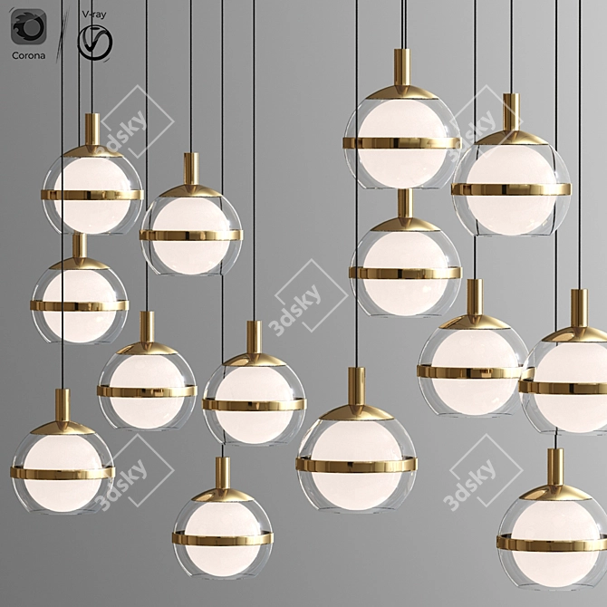 Elegant LED Pendant Lights 3D model image 1