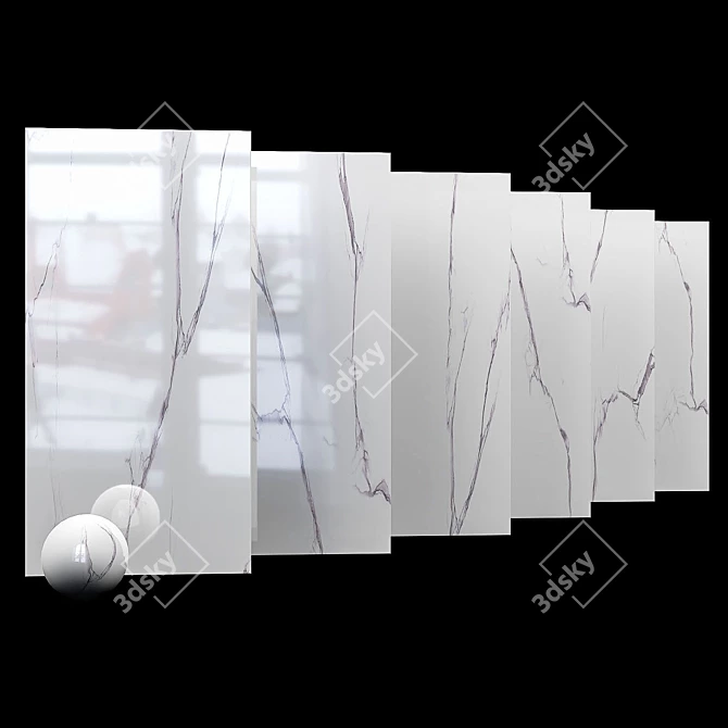 Elegant White Albatros Marble 3D model image 1