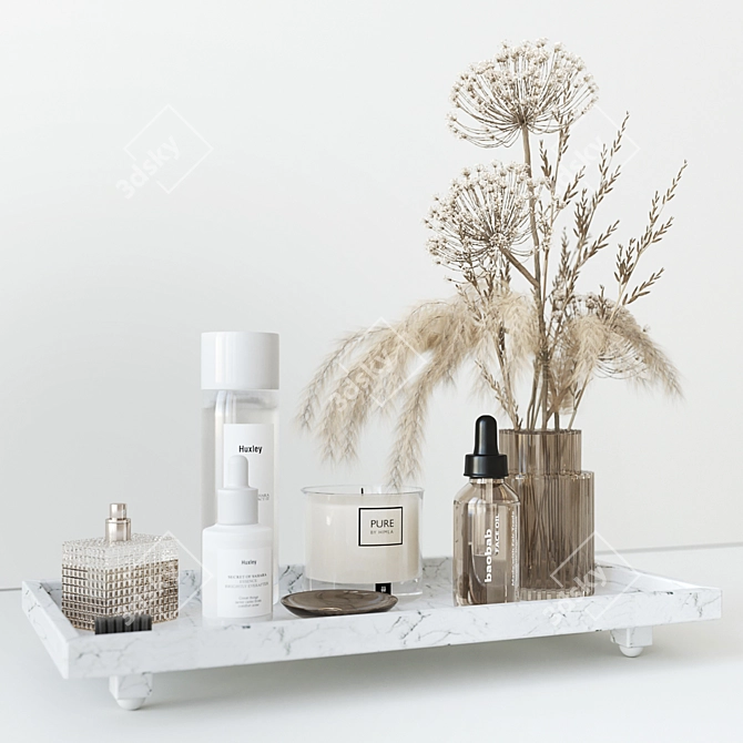 Elegant Heracleum Bathroom Set 3D model image 3