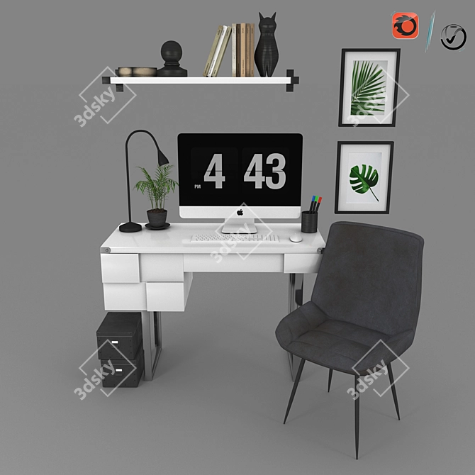 Amalia Brooklyn Workplace Set 3D model image 1