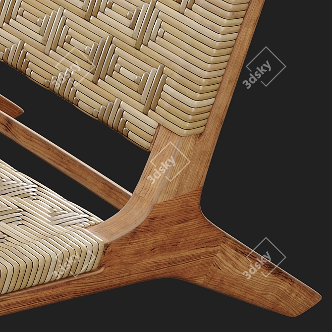 Havana Wicker Armless Chair - Elegant and Versatile 3D model image 4