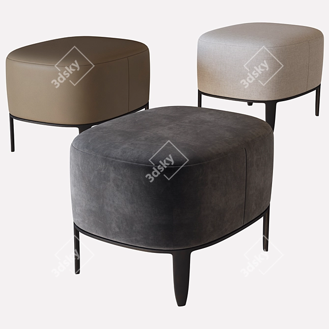 Poliform Gentleman Pouf: Stylish Seating Solution 3D model image 1