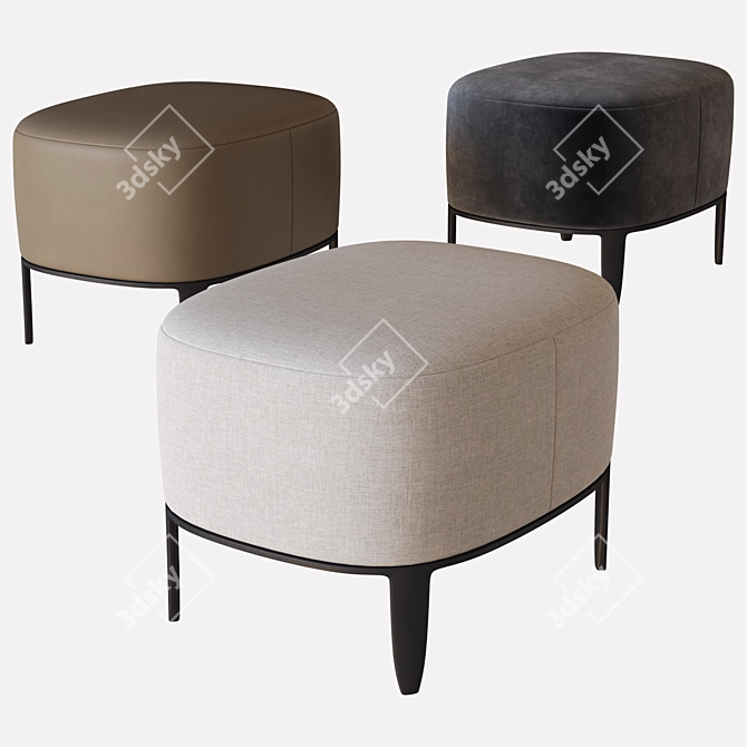 Poliform Gentleman Pouf: Stylish Seating Solution 3D model image 2