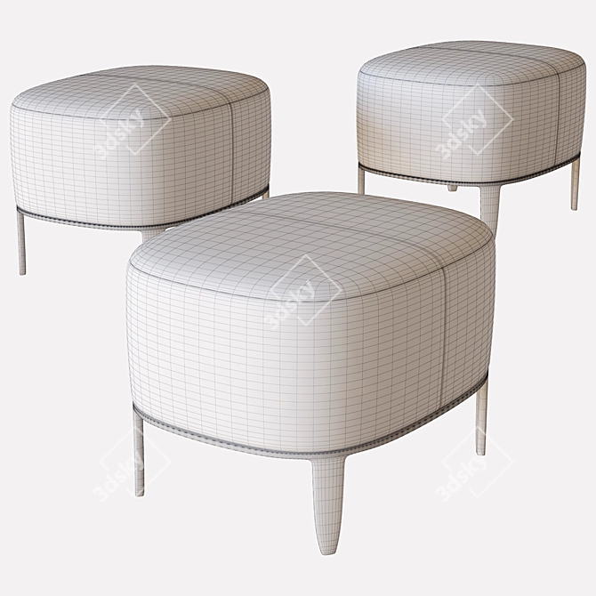 Poliform Gentleman Pouf: Stylish Seating Solution 3D model image 3