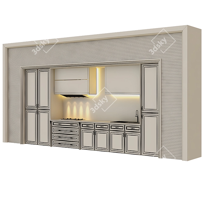 Elegant Kitchen Collection 3D model image 2