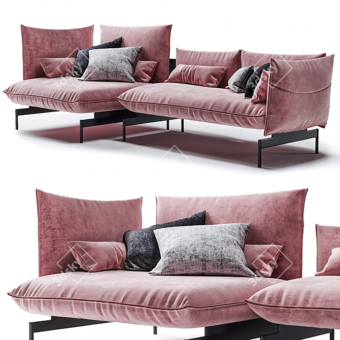 Urbanfun Retro-Modern Sofa 3D model image 1