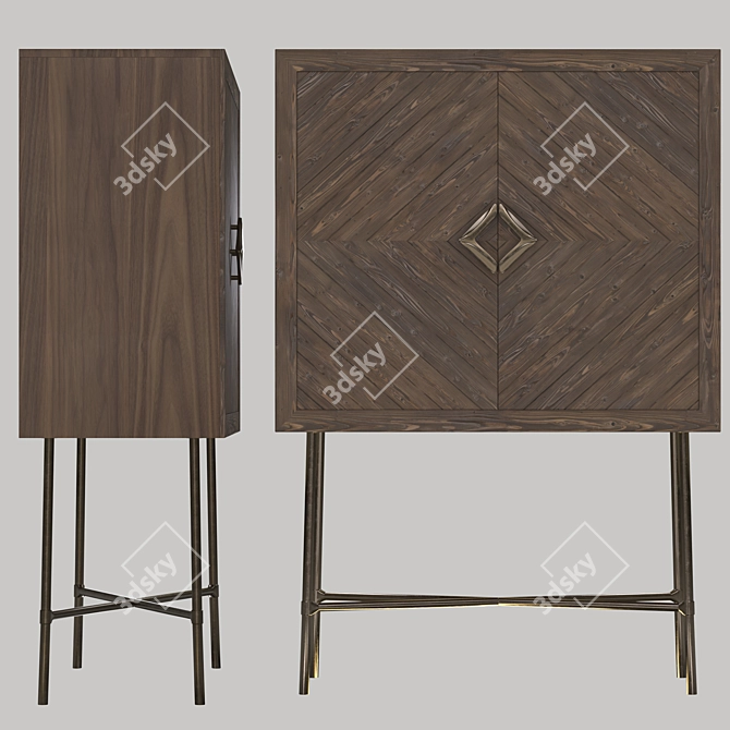 Elegant Bar Cabinet by Hooker Furniture 3D model image 2