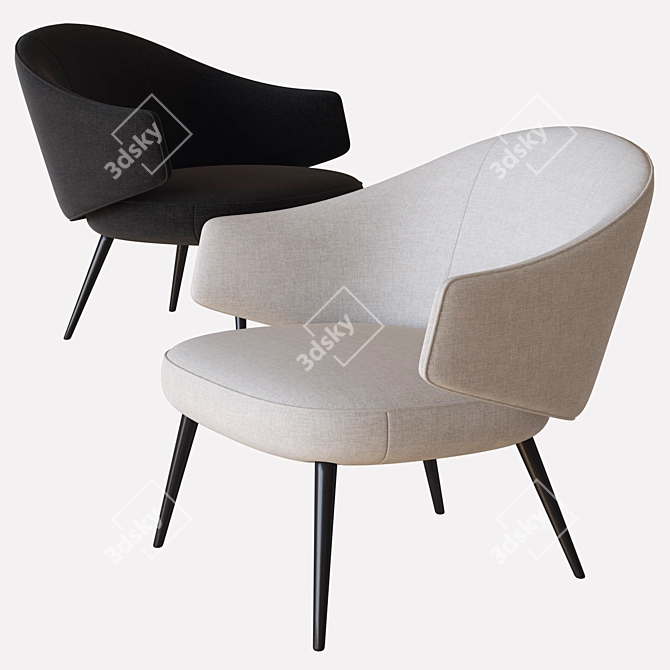 Modern Charlotte Armchair: BoConcept 3D model image 2