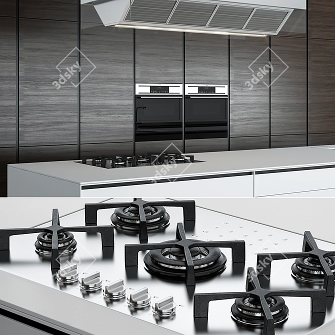 Modern Kitchen 3D Model - Poliform Varenna Twelve 3D model image 2