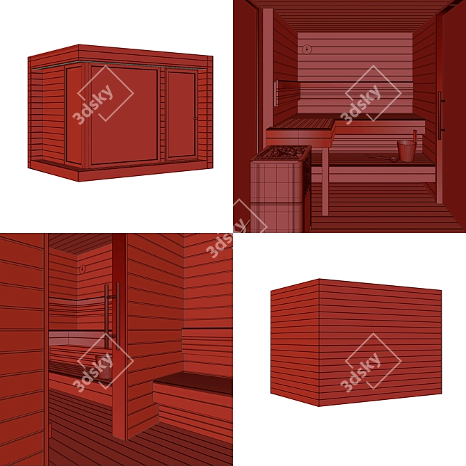 Luxury Sauna Retreat 3D model image 5