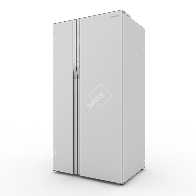 Samsung Glass Finish Side-by-Side Refrigerators 3D model image 3