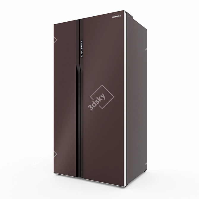 Samsung Glass Finish Side-by-Side Refrigerators 3D model image 16