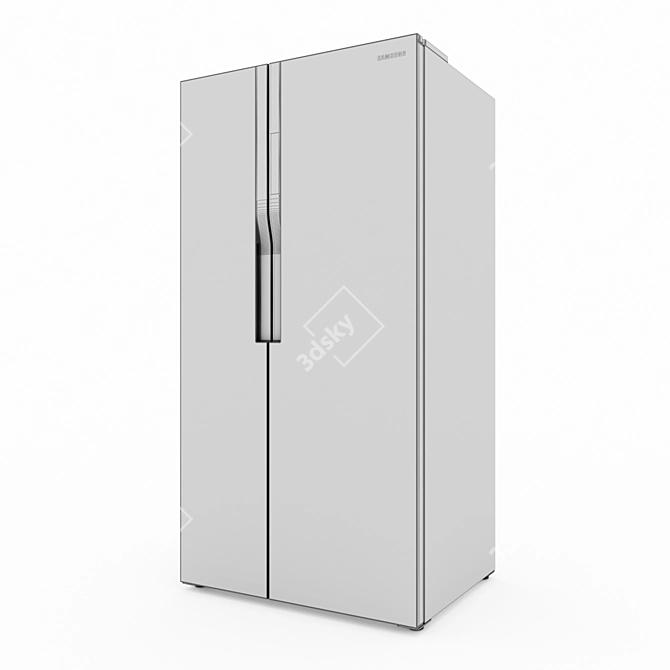 Samsung Glass Finish Side-by-Side Refrigerators 3D model image 20