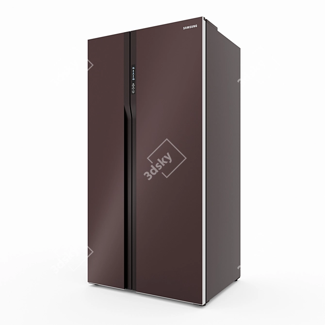 Samsung Glass Finish Side-by-Side Refrigerators 3D model image 22