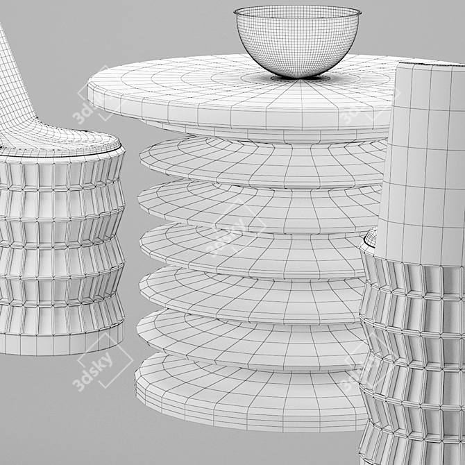 Elegant Dining Set 3D model image 3