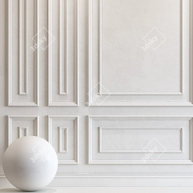 Elegant Plaster with Molding 3D model image 2