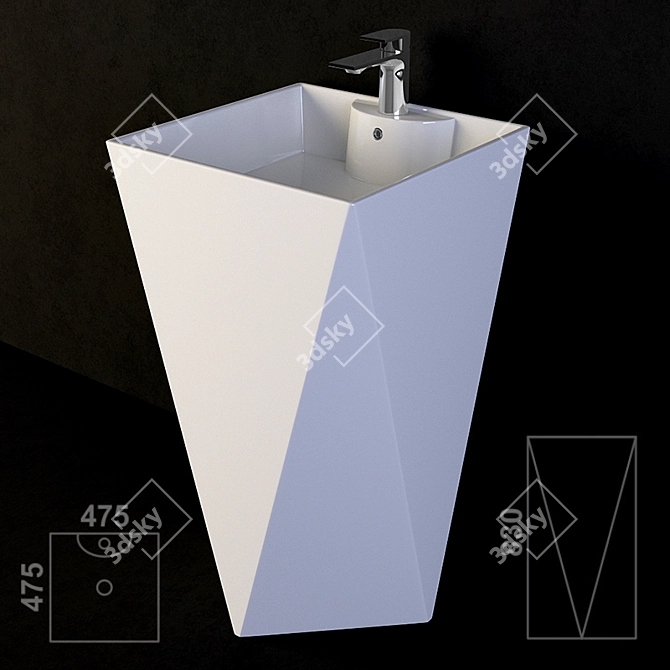 Stylish Melana Washbasin: MLN-B156 3D model image 1