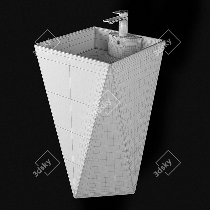 Stylish Melana Washbasin: MLN-B156 3D model image 3