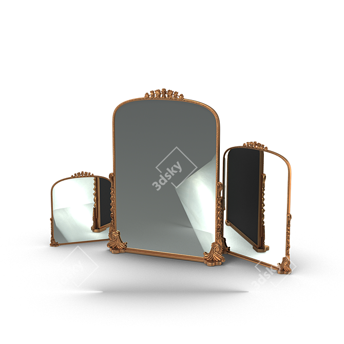 Elegant Primrose Reflective Mirror 3D model image 1