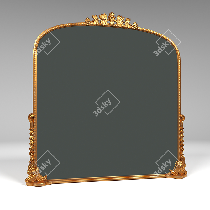 Elegant Primrose Reflective Mirror 3D model image 3