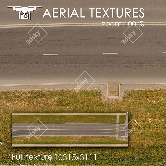 Aerial Terrain Texture for 3D Visualization 3D model image 1