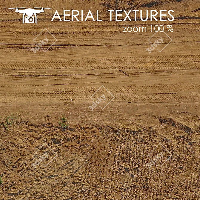 Seamless Aerial Dirt Road Texture 3D model image 2