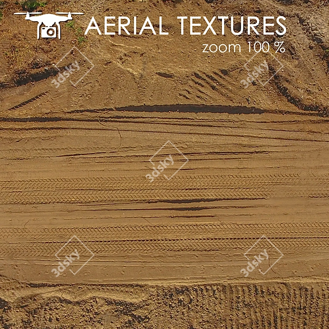 Seamless Aerial Dirt Road Texture 3D model image 3