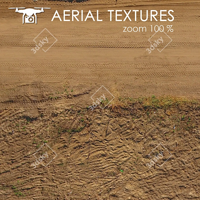 Seamless Aerial Dirt Road Texture 3D model image 5