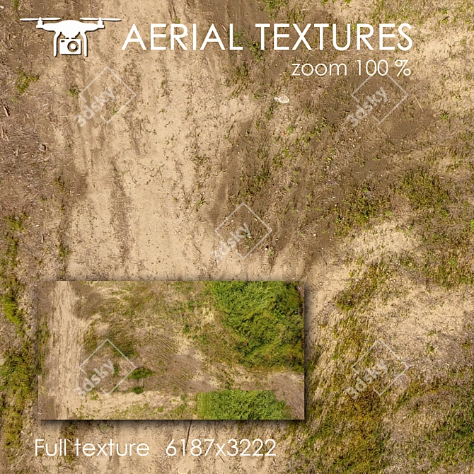 Seamless Aerial Terrain Texture 3D model image 1